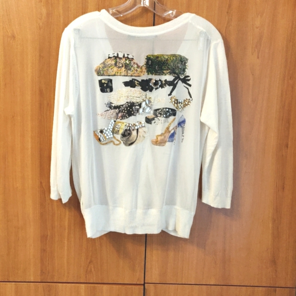 Michael Simon cardigan with appliques on the back